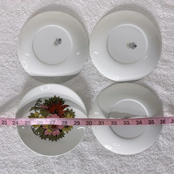 Vintage Ridgway Ironstone Kyoto Flower Pattern  Side Snack Plates x4 - Picture 11 of 11